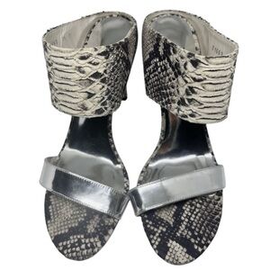 Stuart Weitzman Myslide Mules Snake Stilettos
